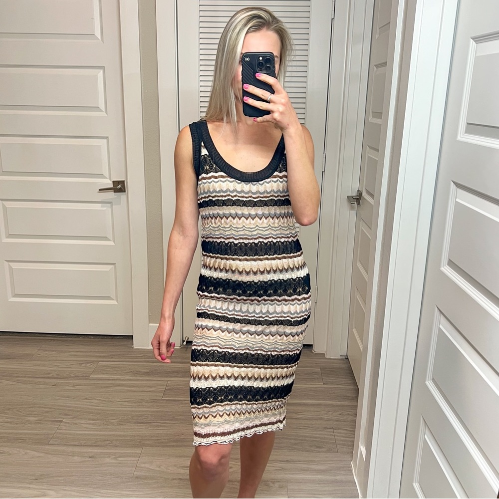 Missoni Striped Knit Tank Midi Dress Size 44 US Small 4-6